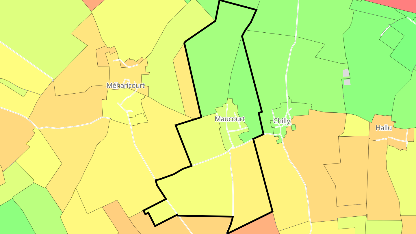 Carte des prix de l'immobilier Maucourt