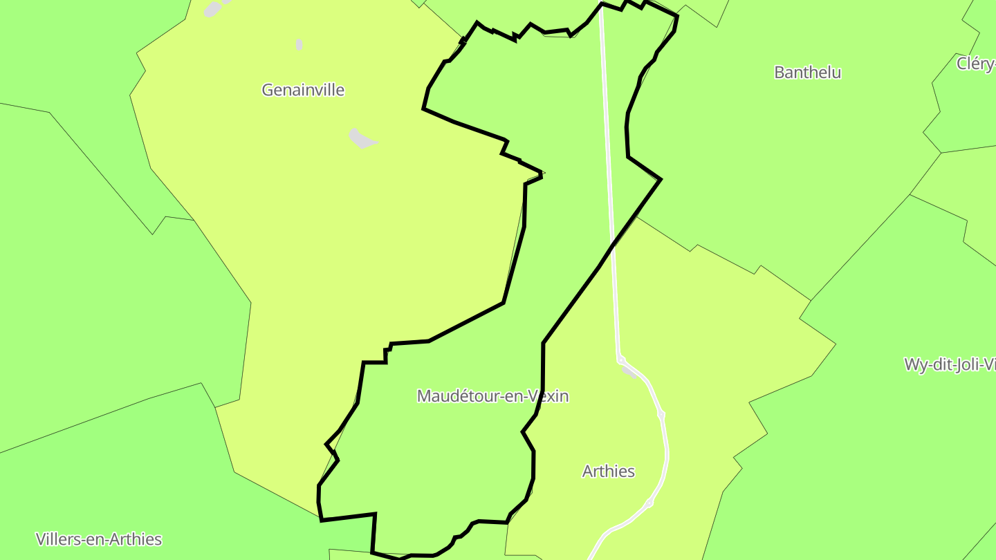 Carte des prix de l'immobilier Maudétour-en-Vexin