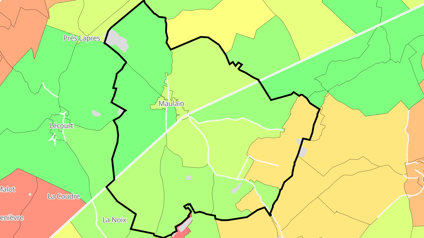 Carte des prix de l'immobilier Maulain