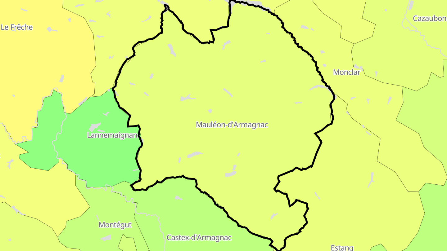 Carte des prix de l'immobilier Mauléon-d'Armagnac