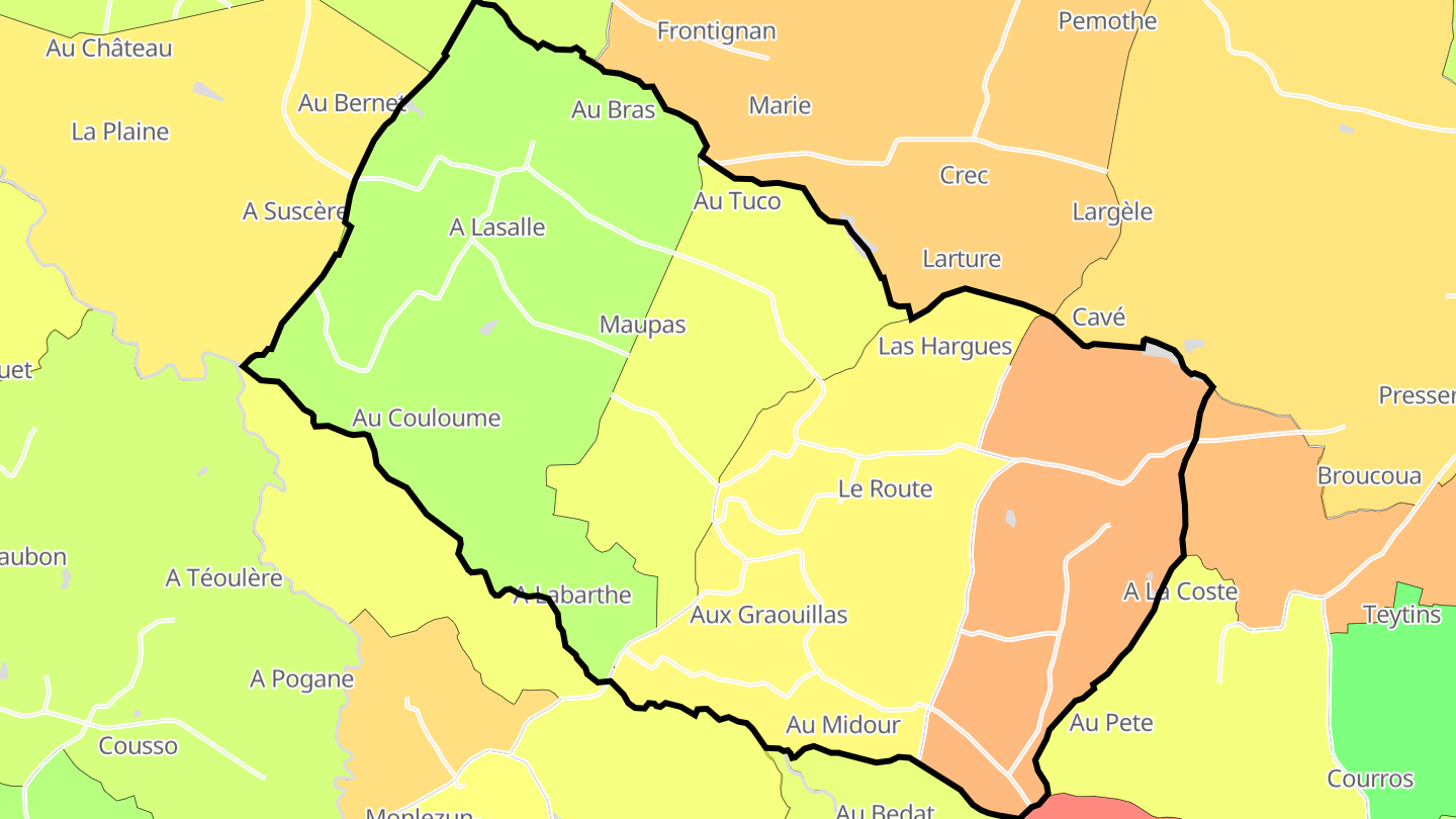 Carte des prix de l'immobilier Maupas