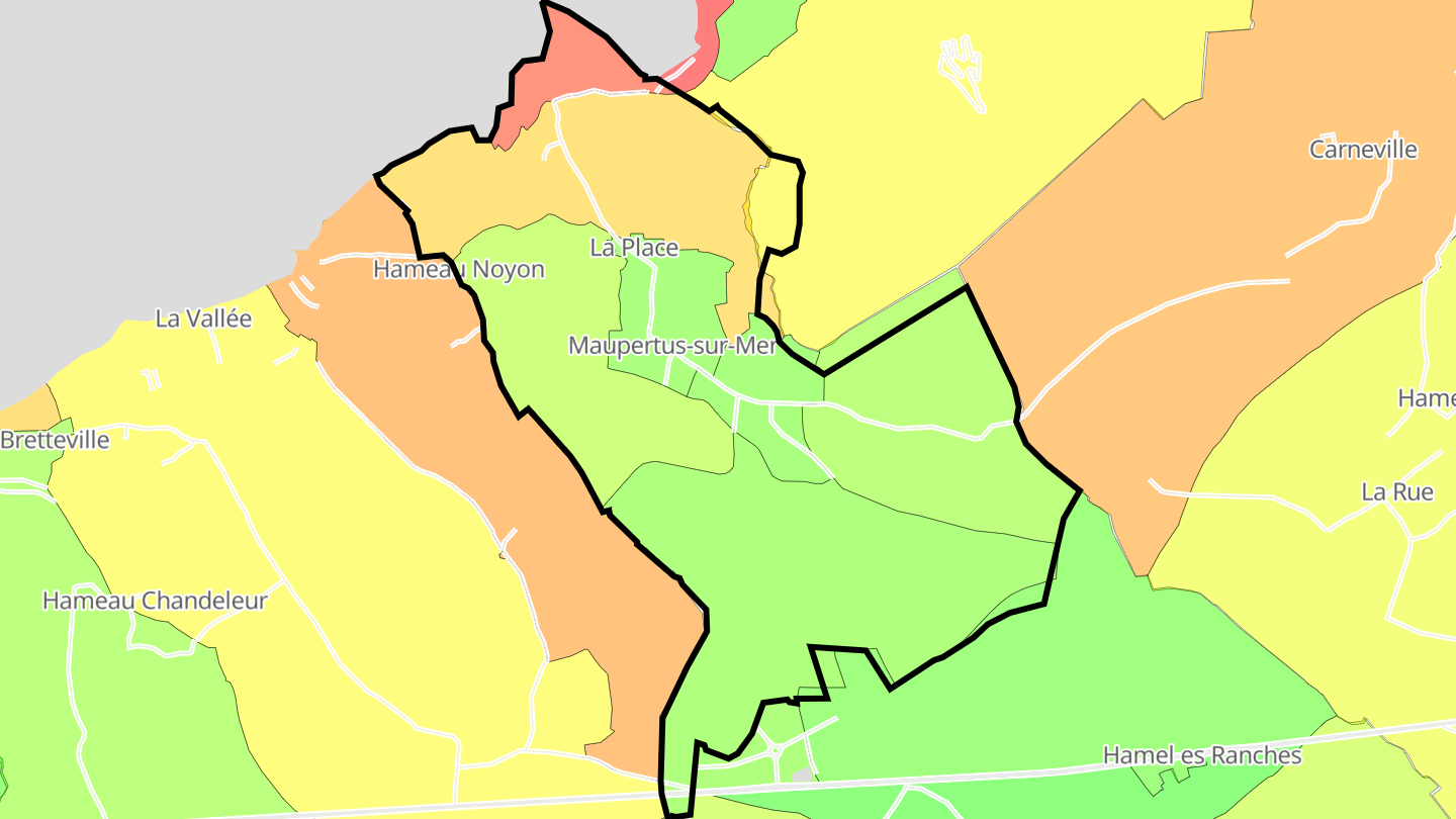 Carte des prix de l'immobilier Maupertus-sur-Mer