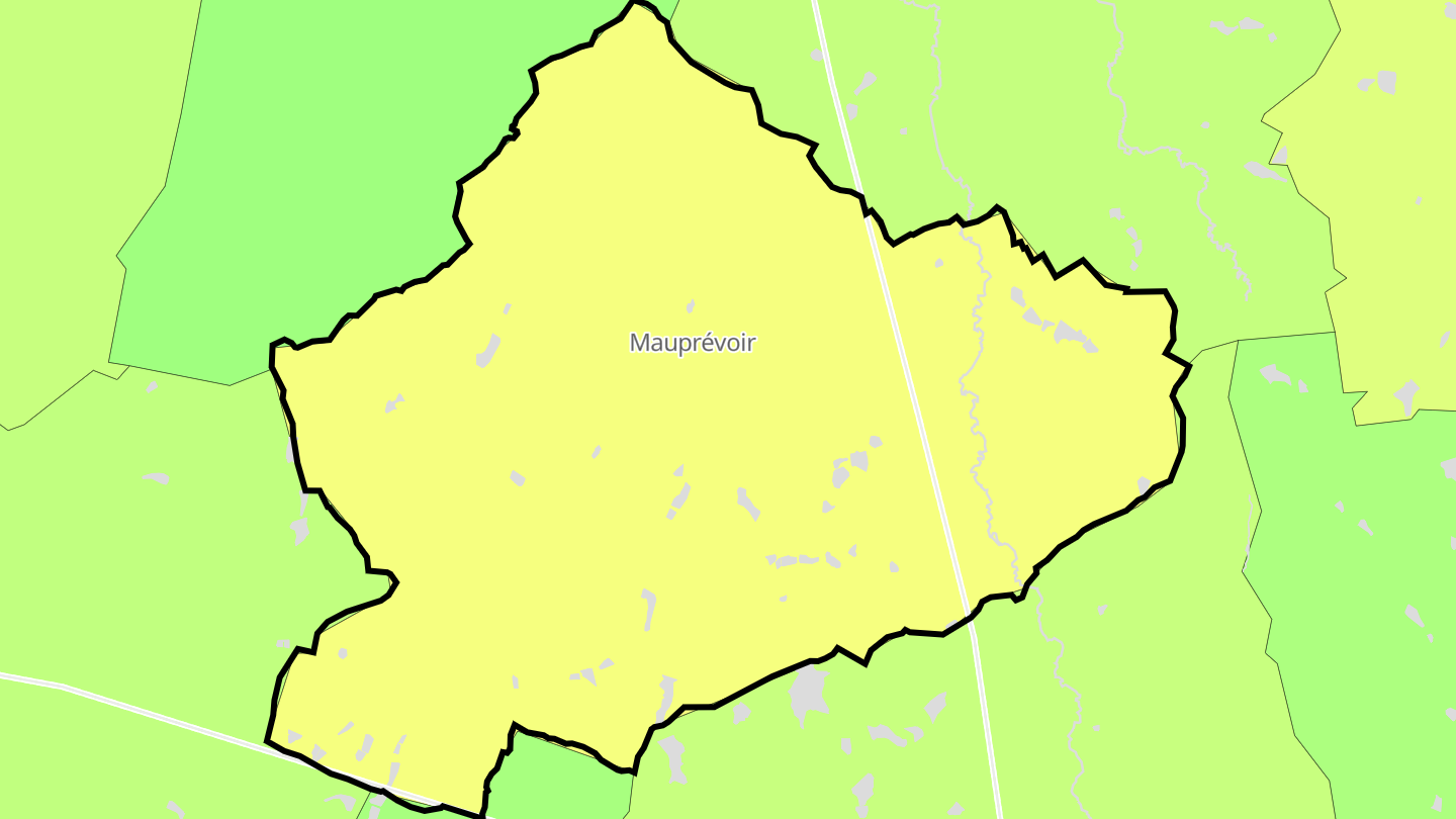 Carte des prix de l'immobilier Mauprévoir