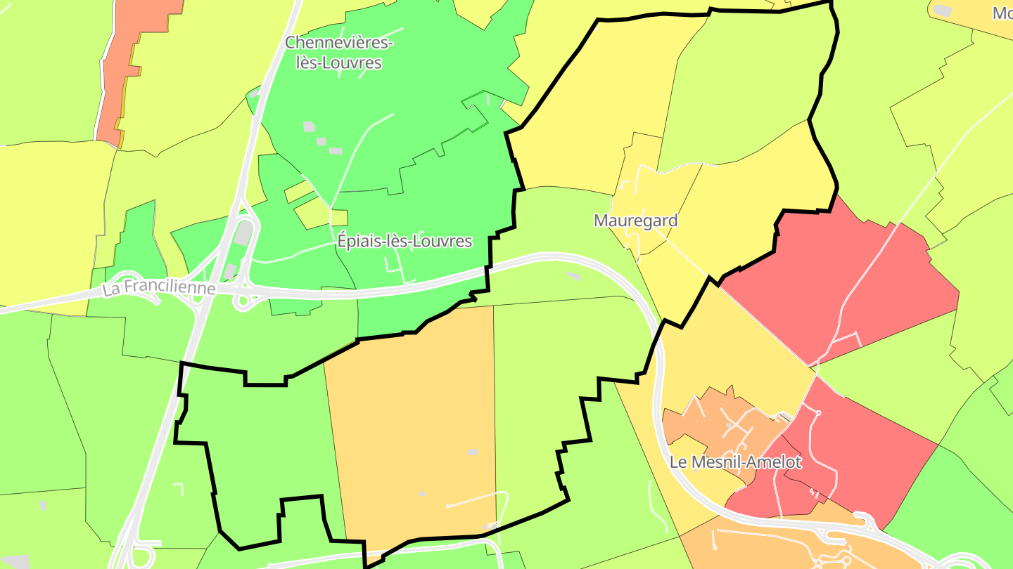 Carte des prix de l'immobilier Mauregard