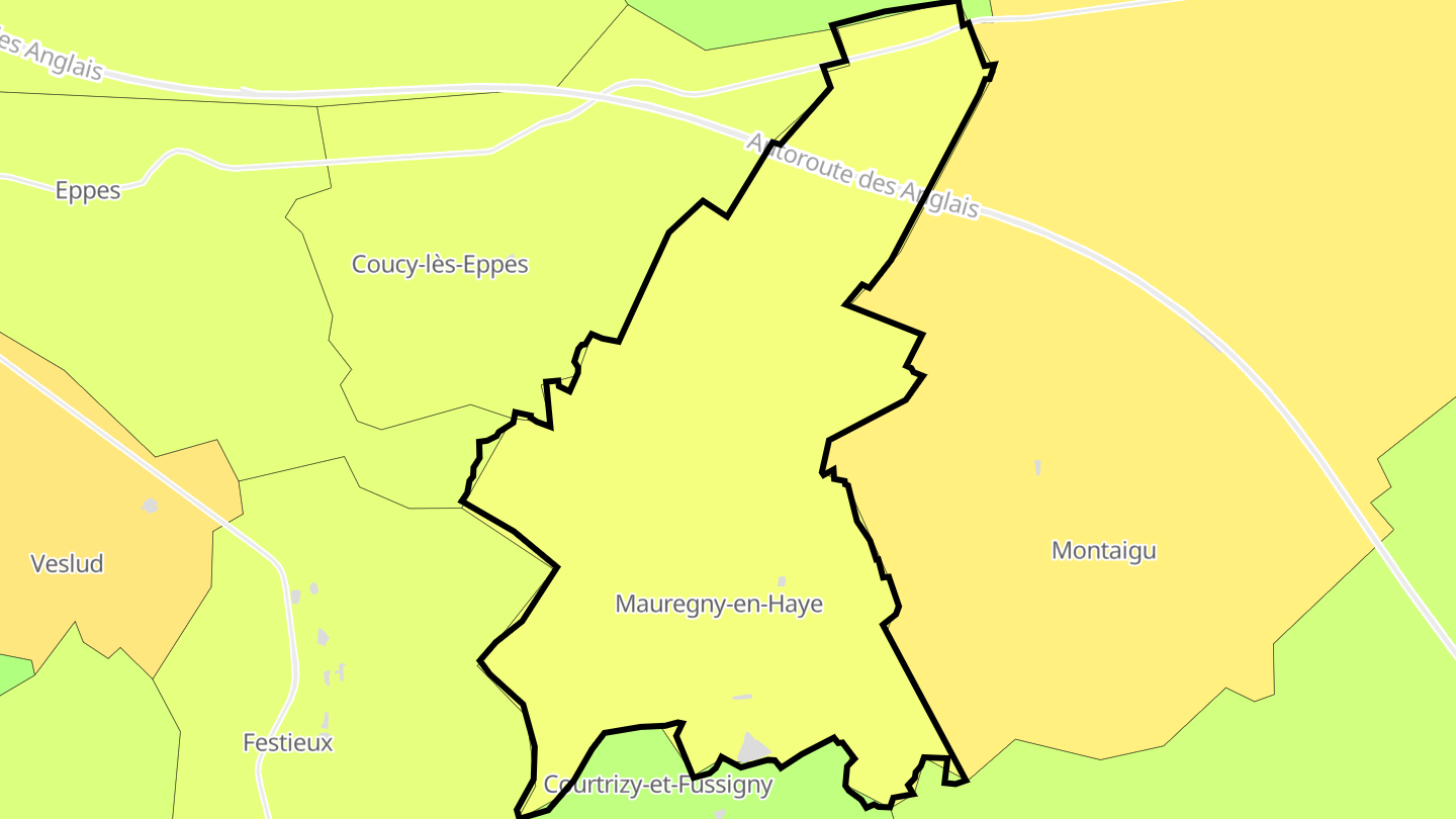 Carte des prix de l'immobilier Mauregny-en-Haye