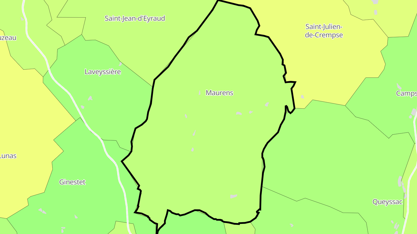 Carte des prix de l'immobilier Maurens