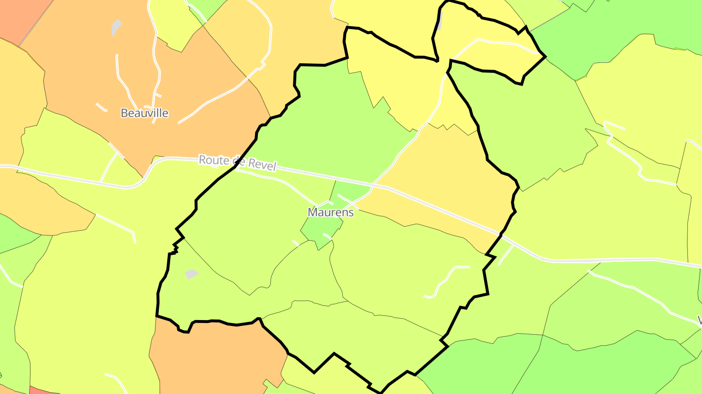 Carte des prix de l'immobilier Maurens