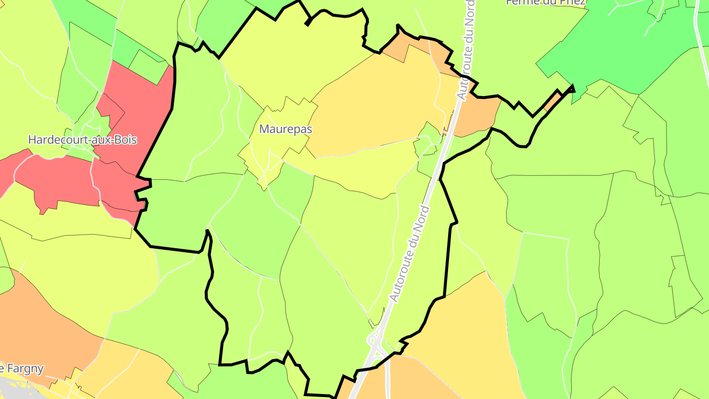 Carte des prix de l'immobilier Maurepas