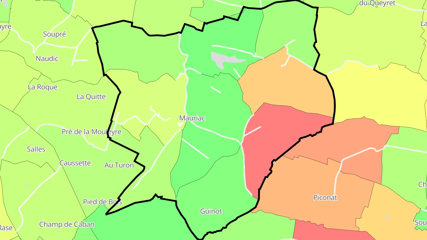 Carte des prix de l'immobilier Mauriac