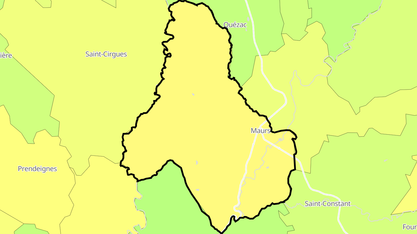 Carte des prix de l'immobilier Maurs