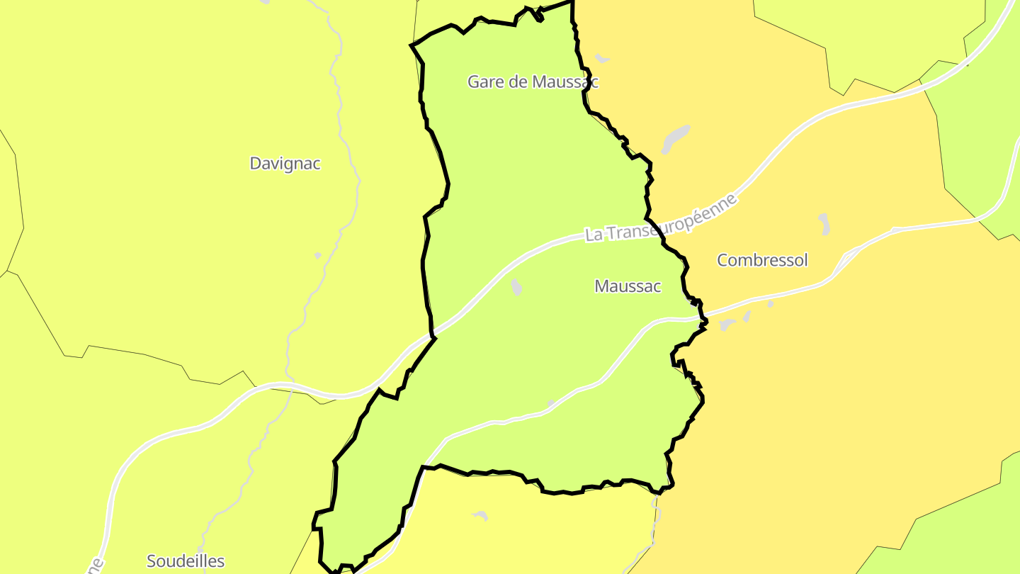 Carte des prix de l'immobilier Maussac