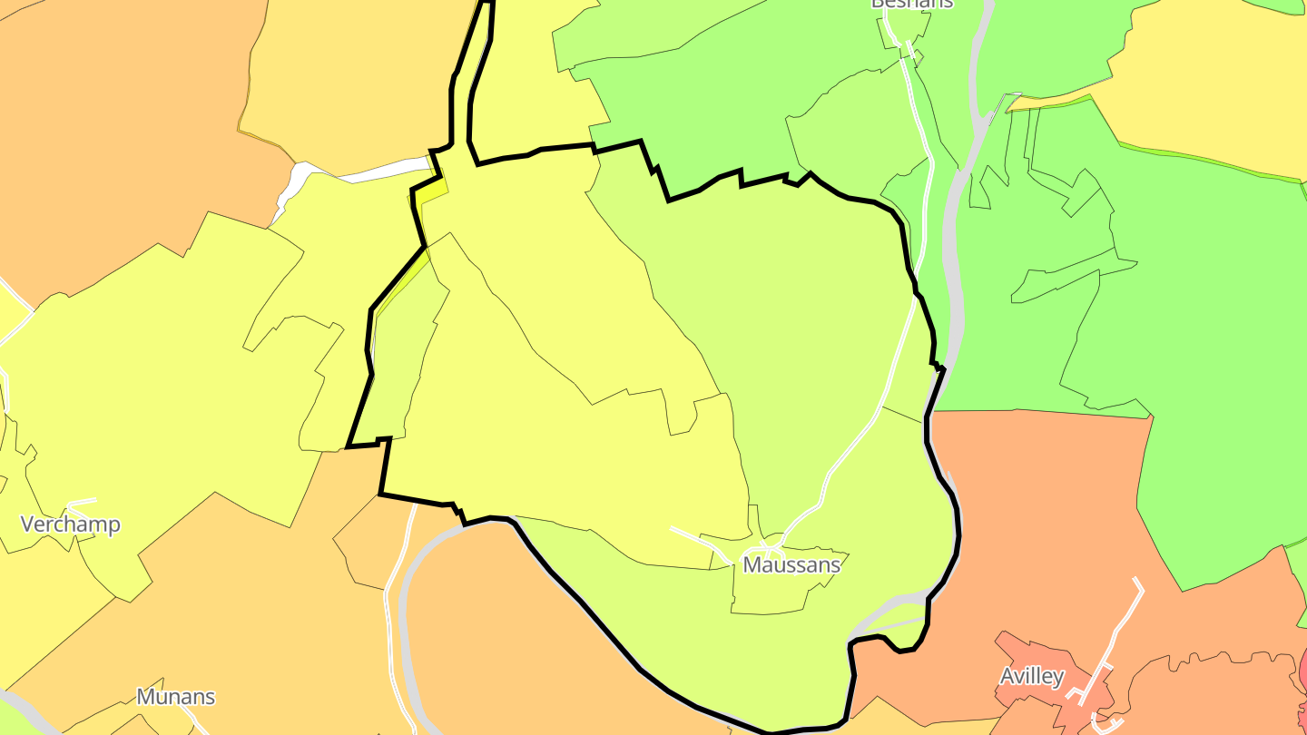 Carte des prix de l'immobilier Maussans