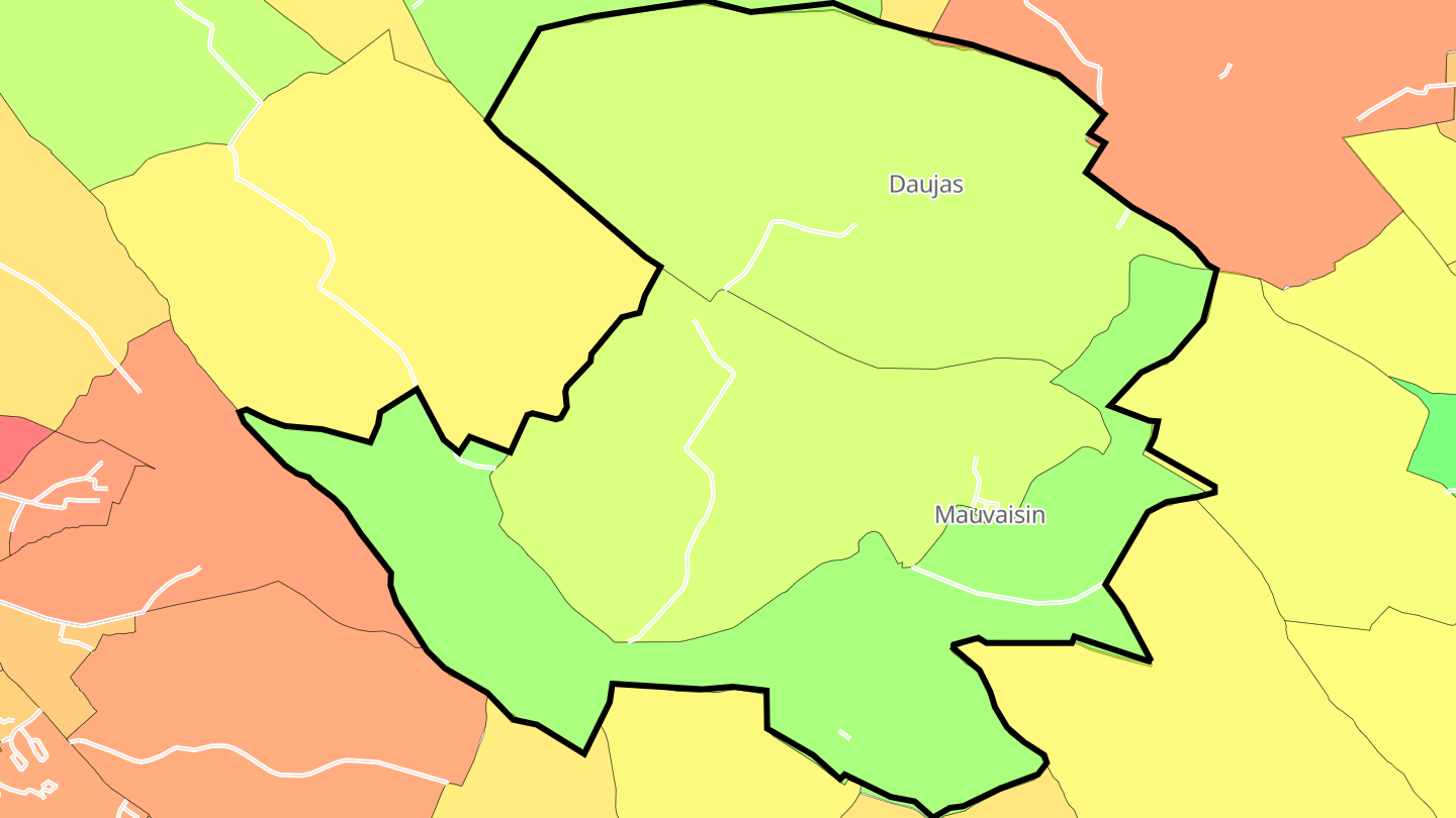 Carte des prix de l'immobilier Mauvaisin
