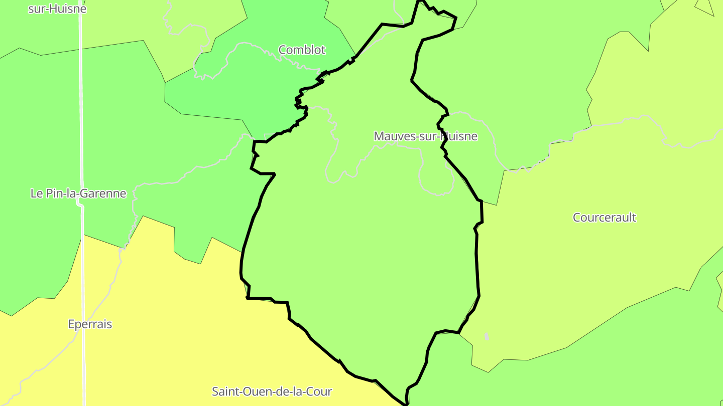 Carte des prix de l'immobilier Mauves-sur-Huisne