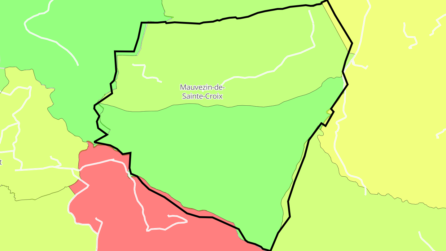 Carte des prix de l'immobilier Mauvezin-de-Sainte-Croix