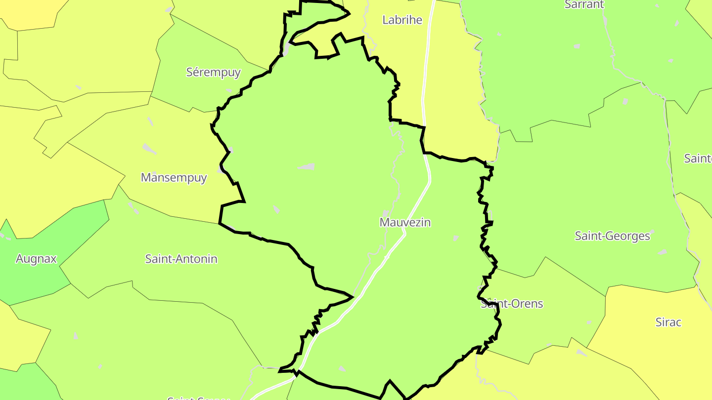 Carte des prix de l'immobilier Mauvezin