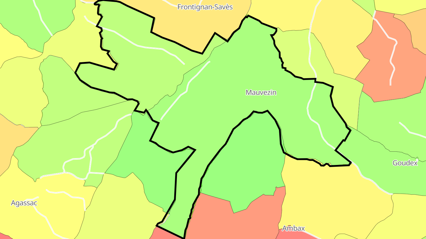 Carte des prix de l'immobilier Mauvezin
