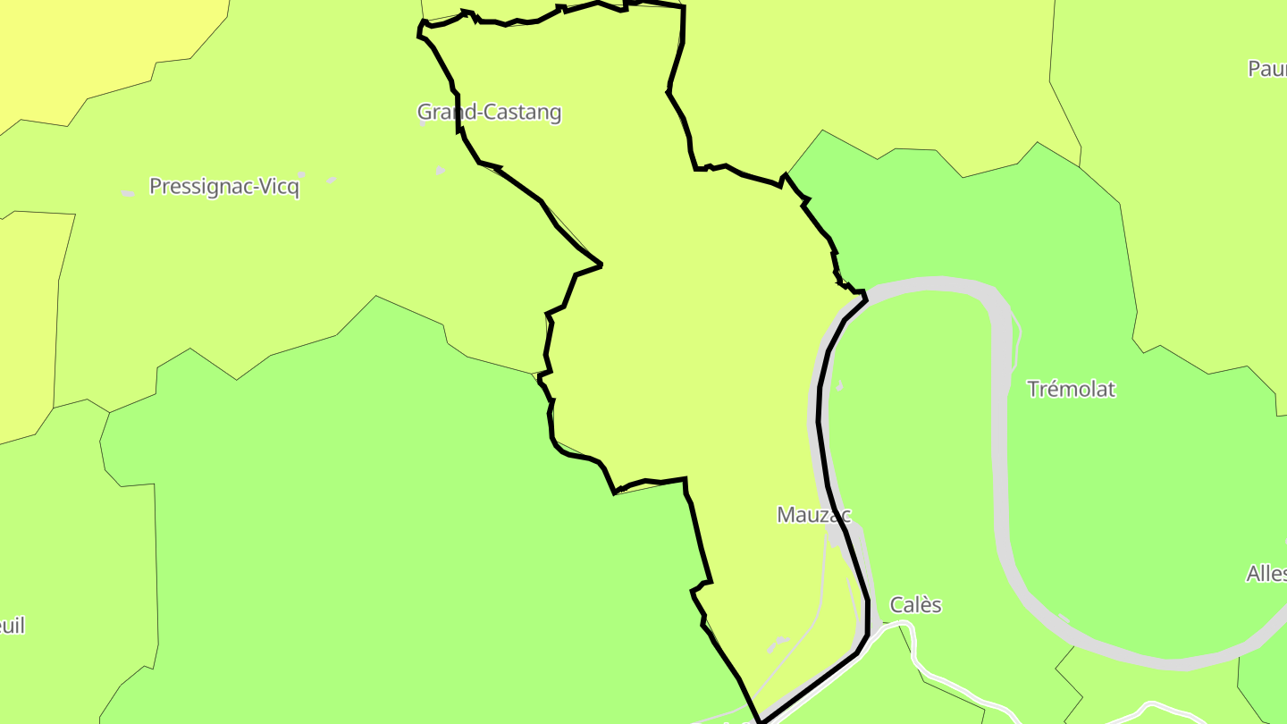 Carte des prix de l'immobilier Mauzac-et-Grand-Castang