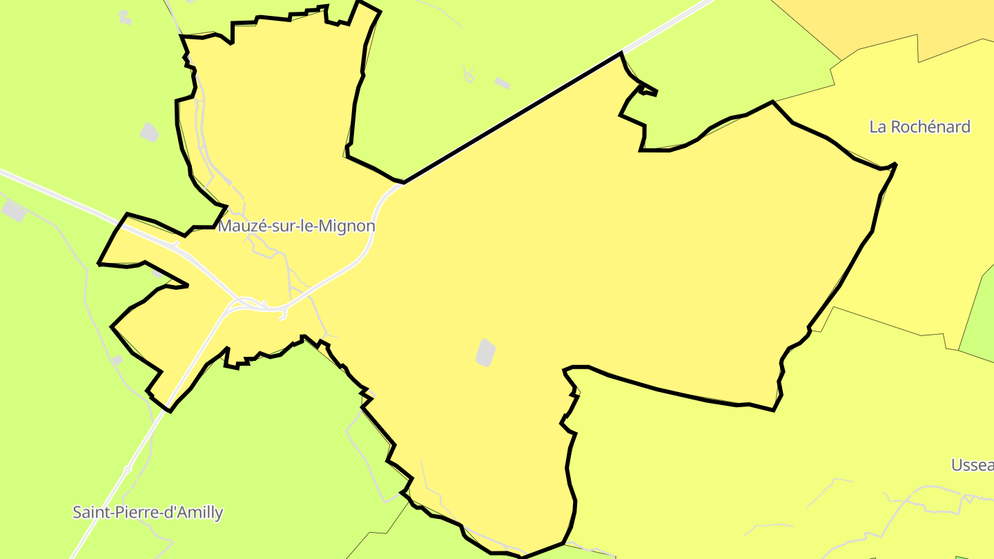 Carte des prix de l'immobilier Mauzé-sur-le-Mignon