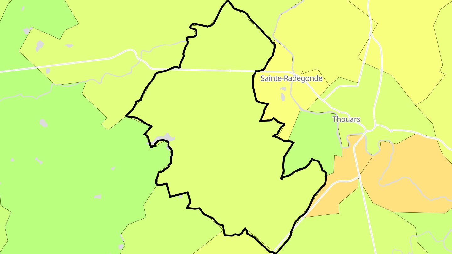 Carte des prix de l'immobilier Mauzé-Thouarsais