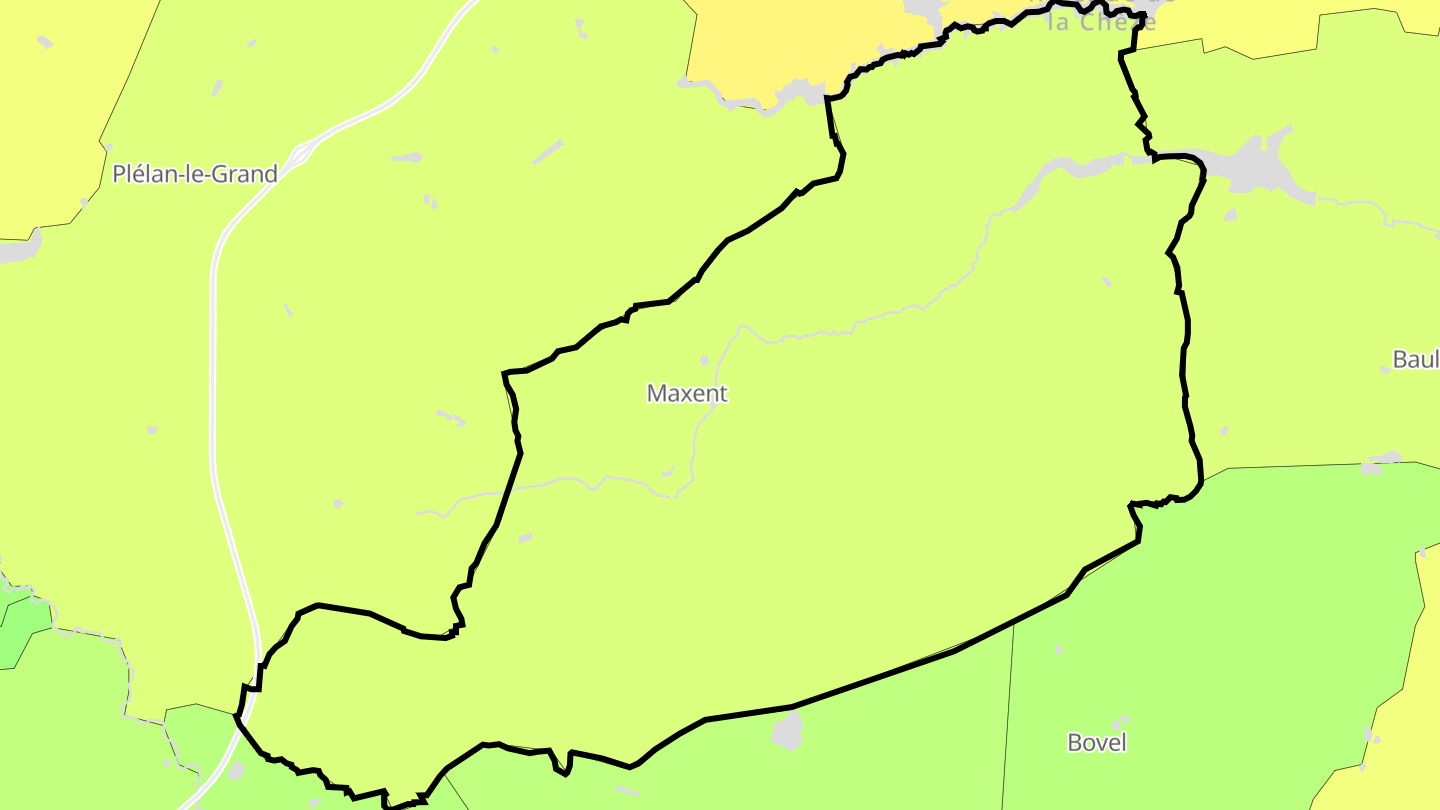 Carte des prix de l'immobilier Maxent