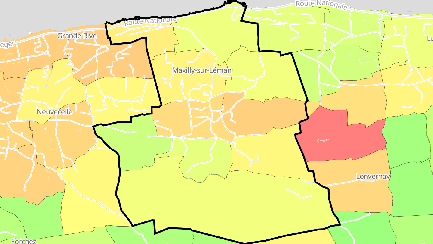 Carte des prix de l'immobilier Maxilly-sur-Léman