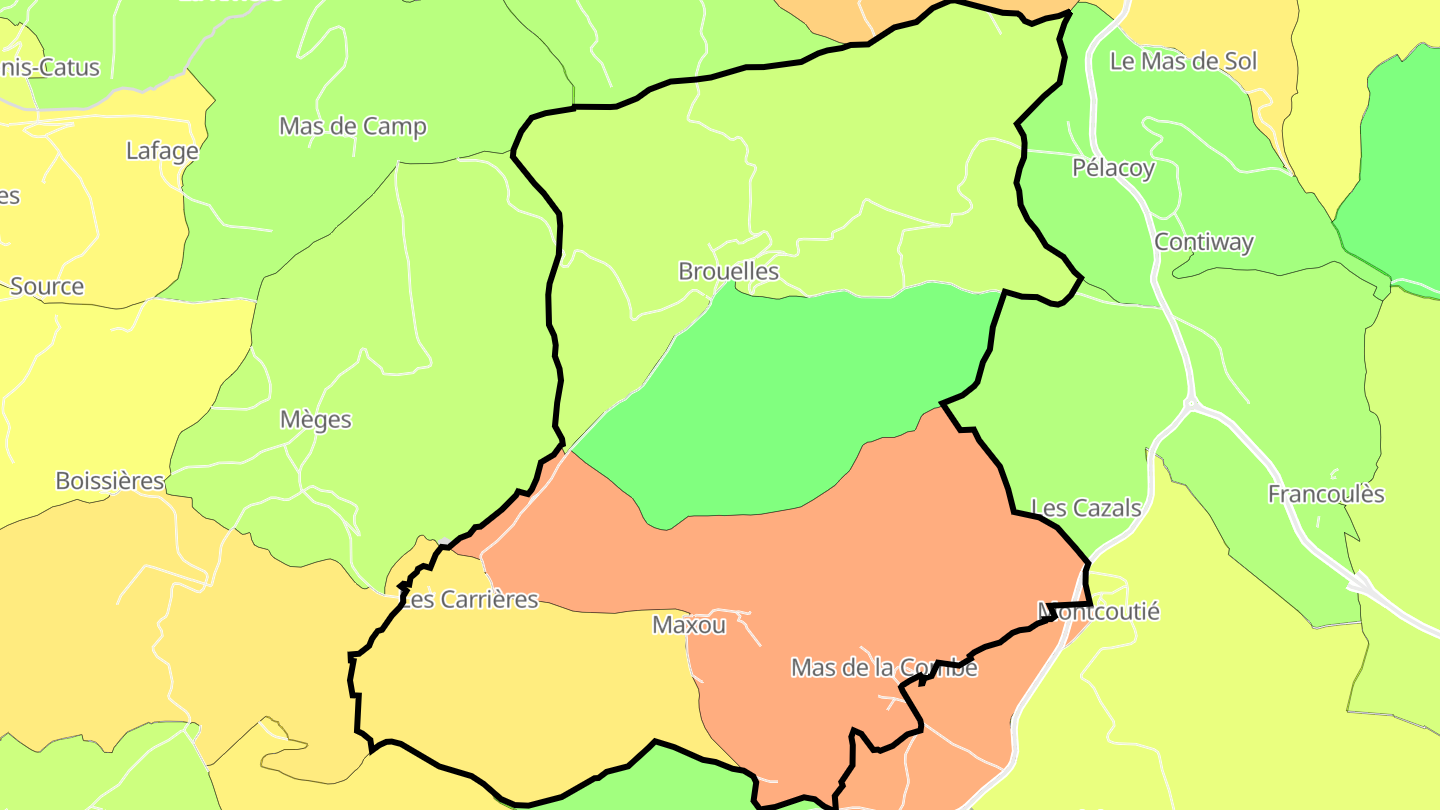 Carte des prix de l'immobilier Maxou