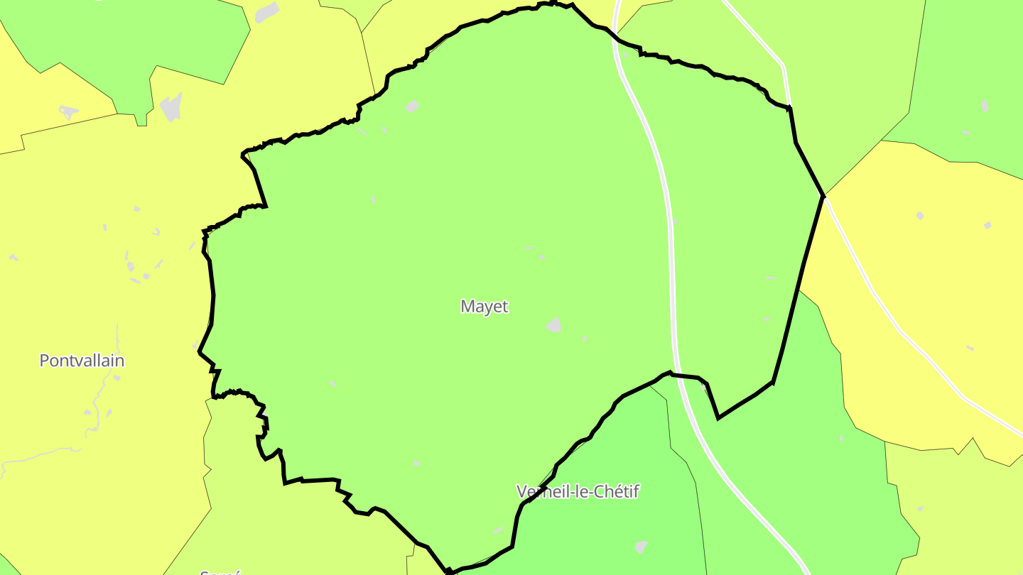 Carte des prix de l'immobilier Mayet