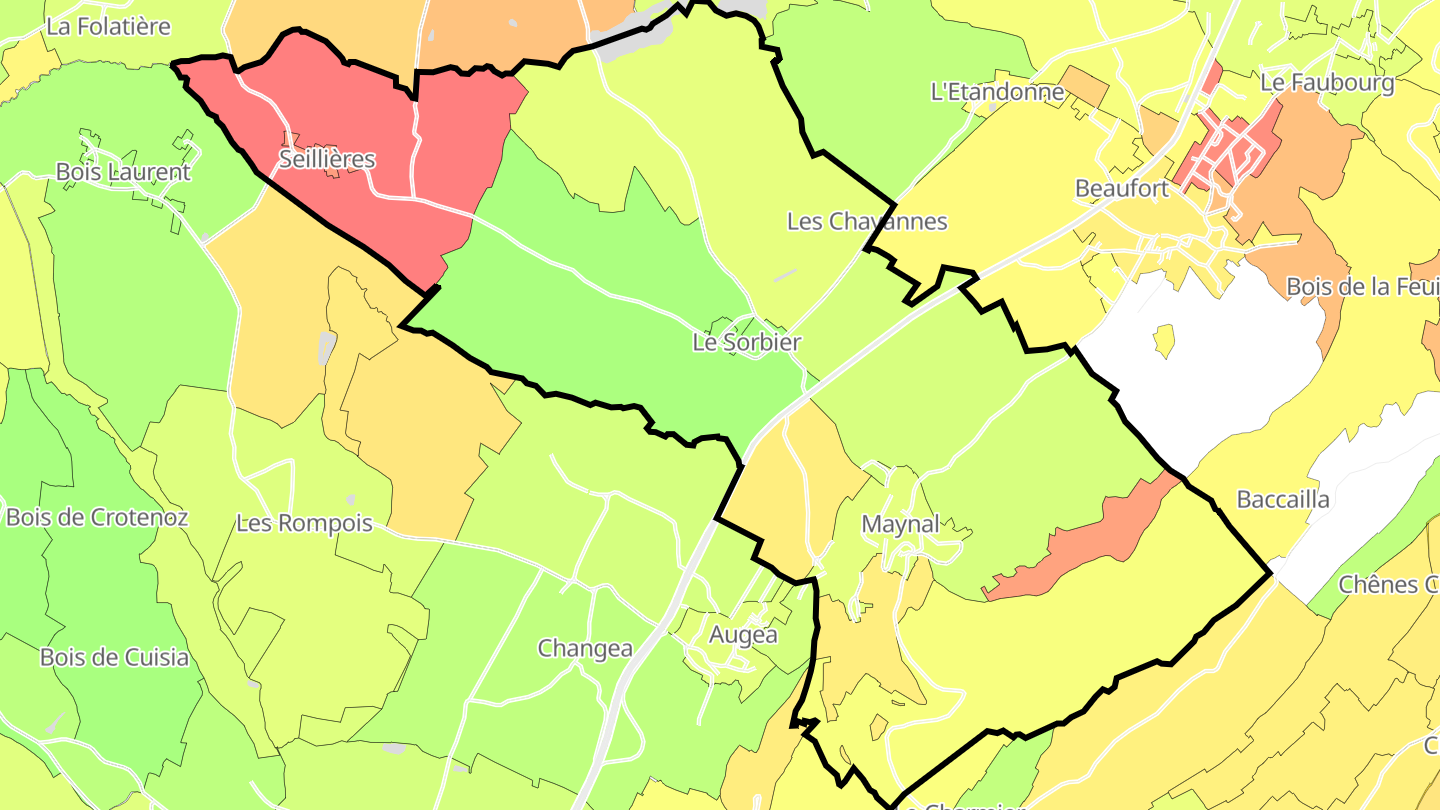 Carte des prix de l'immobilier Maynal