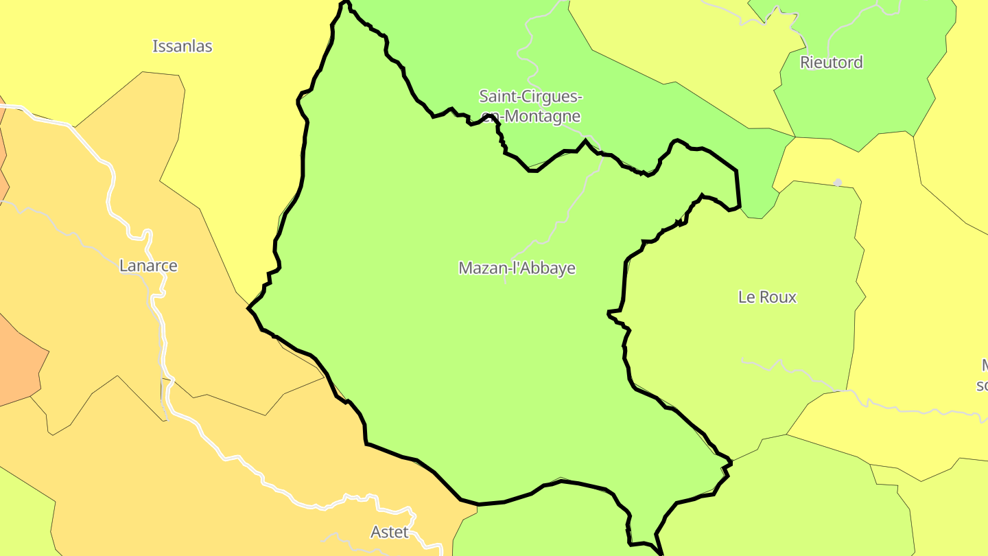 Carte des prix de l'immobilier Mazan-l'Abbaye
