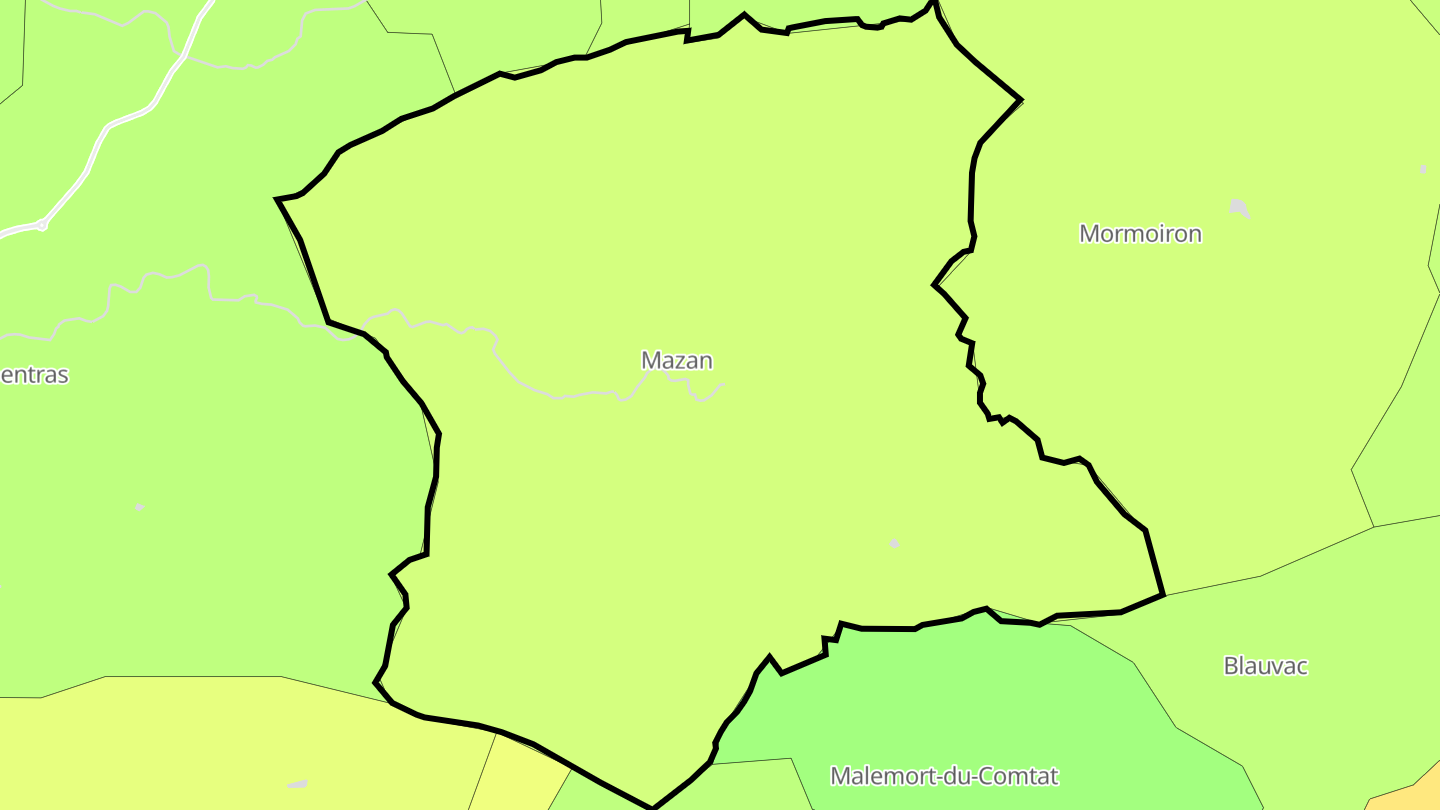 Carte des prix de l'immobilier Mazan