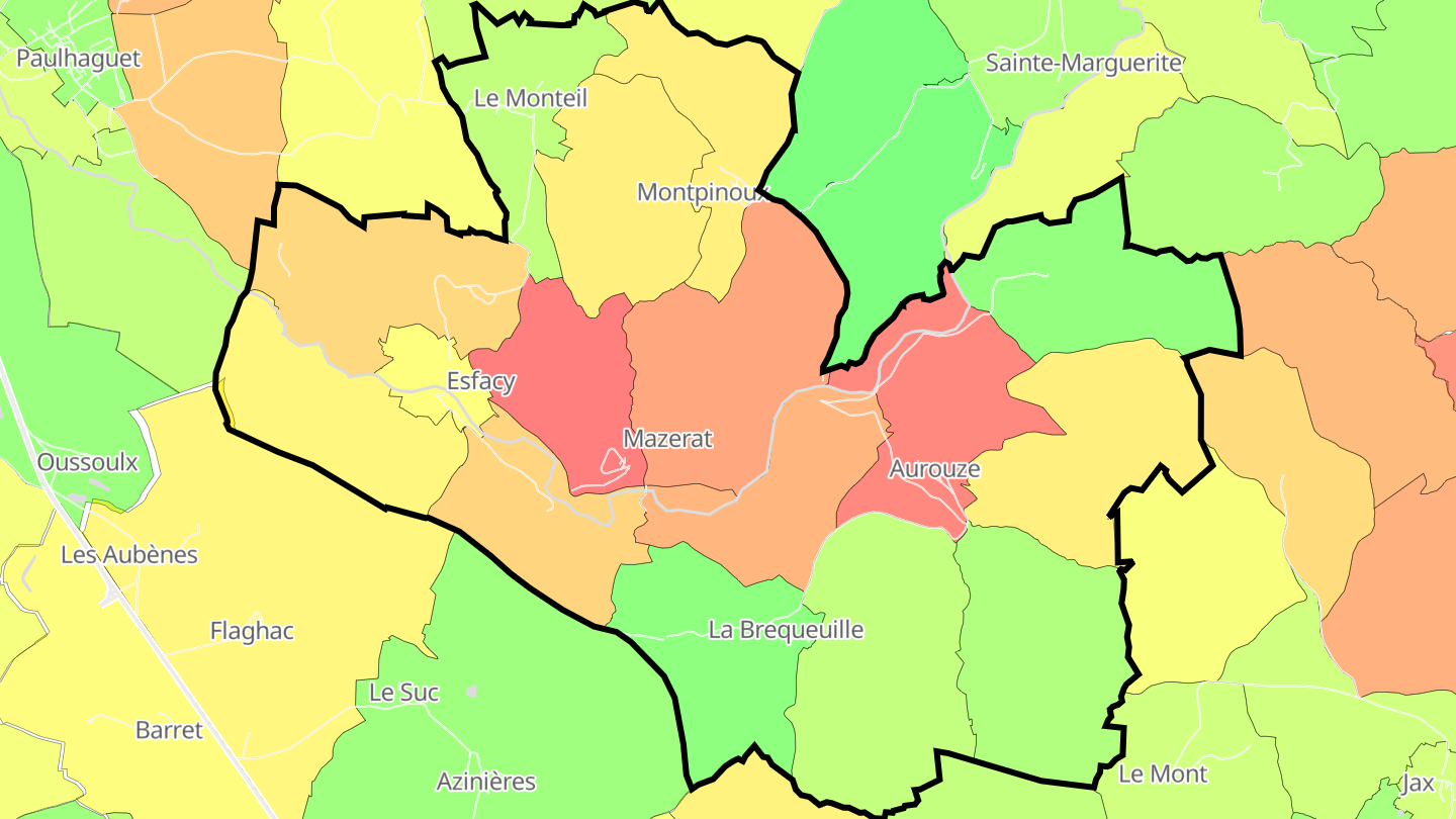 Carte des prix de l'immobilier Mazerat-Aurouze