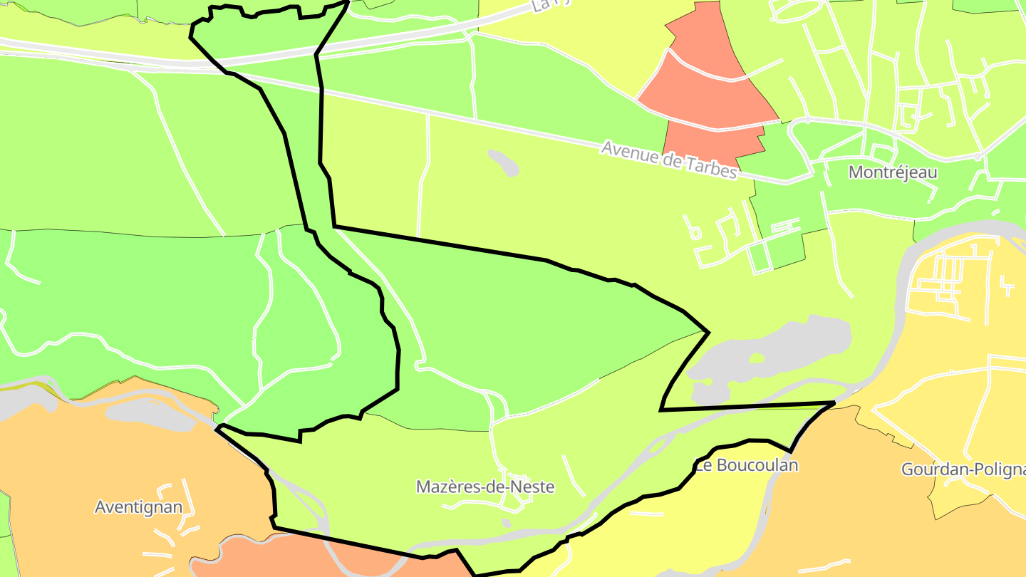 Carte des prix de l'immobilier Mazères-de-Neste
