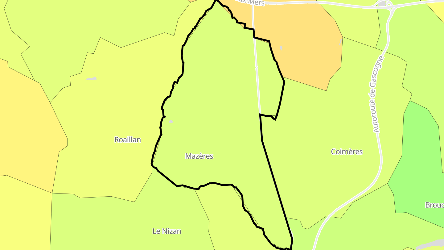 Carte des prix de l'immobilier Mazères