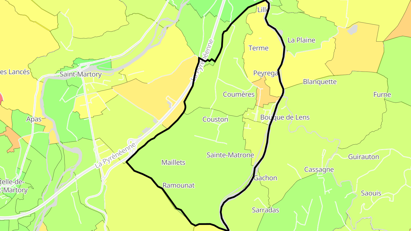 Carte des prix de l'immobilier Mazères-sur-Salat