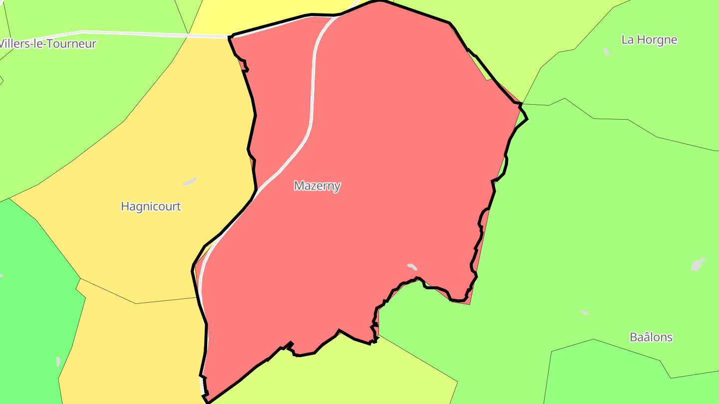 Carte des prix de l'immobilier Mazerny