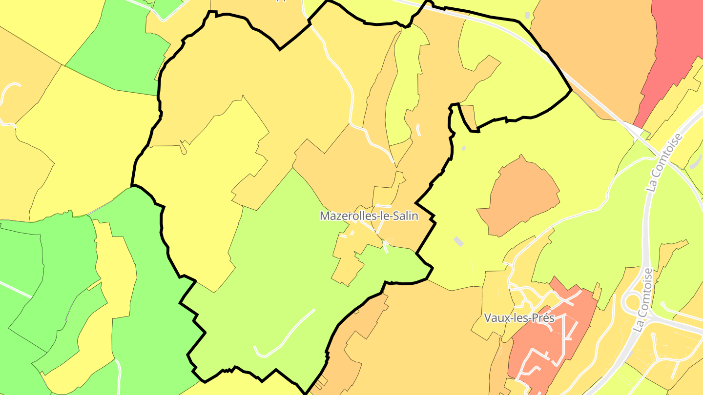 Carte des prix de l'immobilier Mazerolles-le-Salin