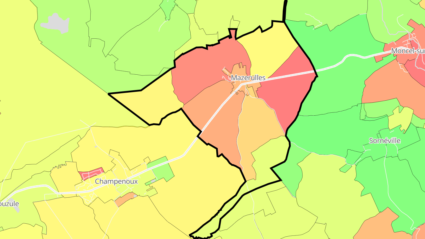Carte des prix de l'immobilier Mazerulles