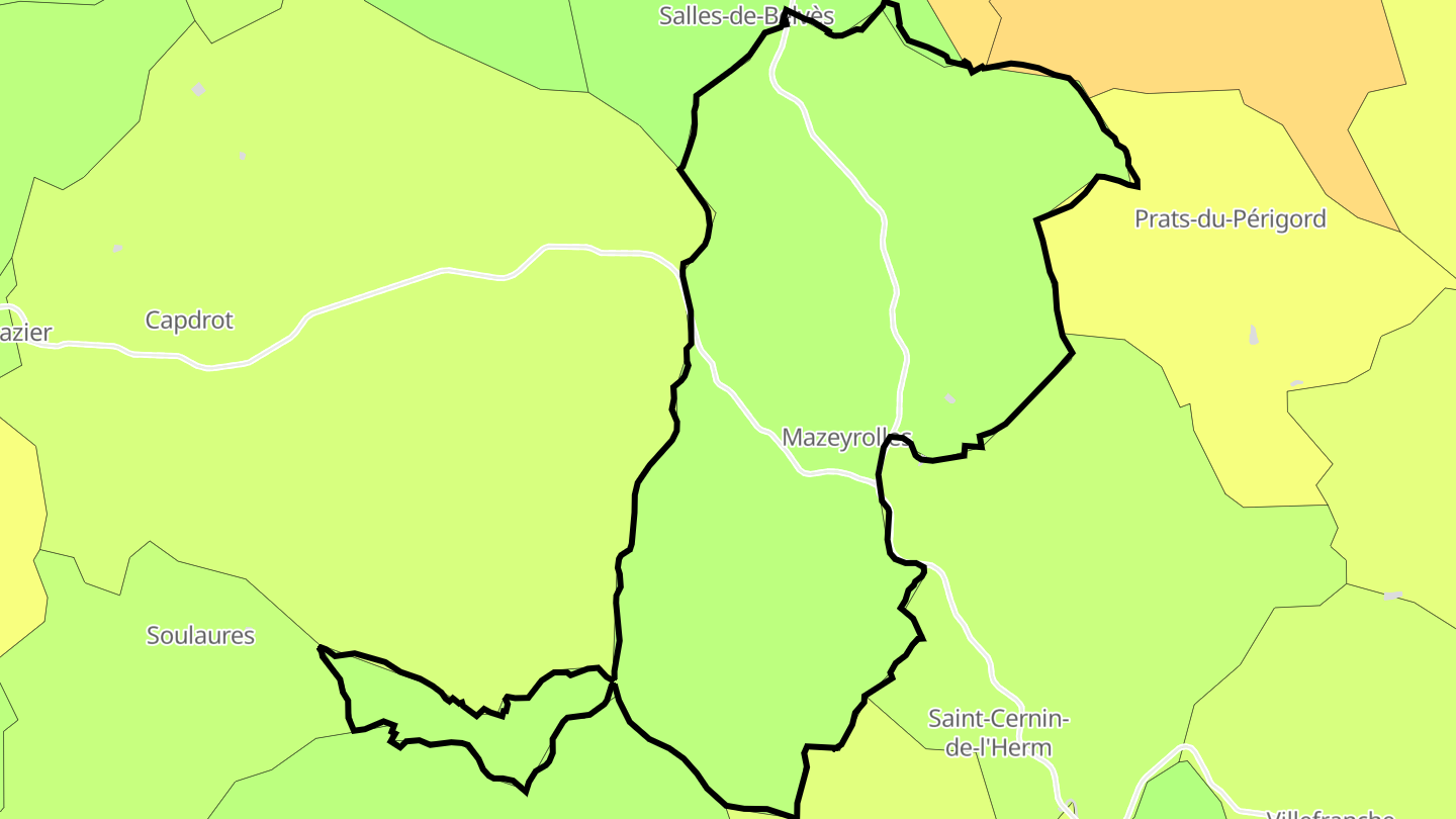 Carte des prix de l'immobilier Mazeyrolles