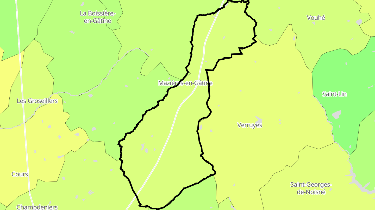Carte des prix de l'immobilier Mazières-en-Gâtine