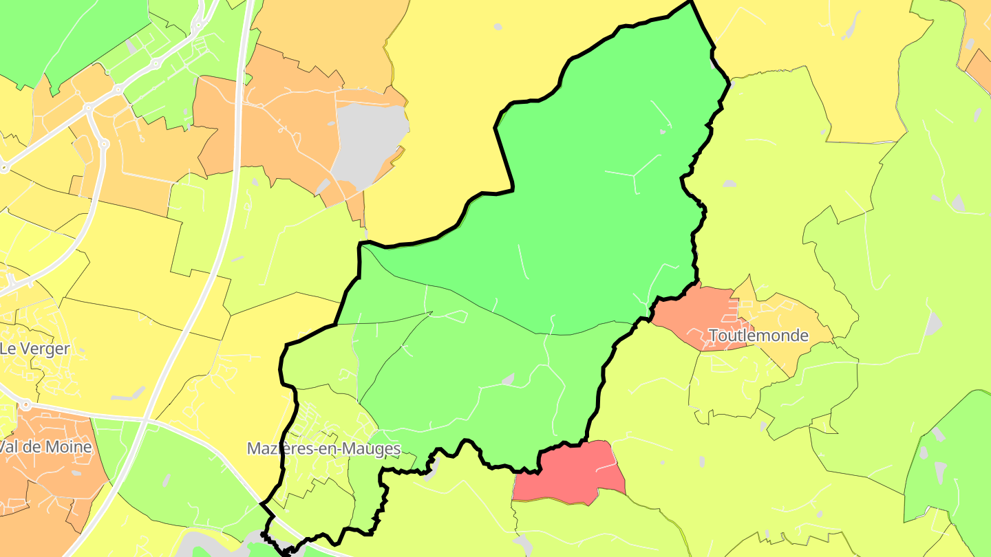 Carte des prix de l'immobilier Mazières-en-Mauges