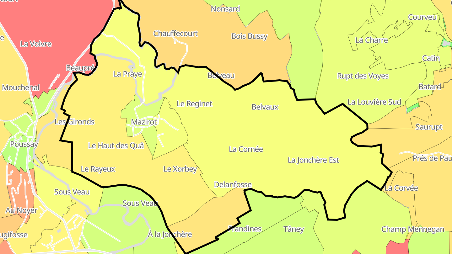 Carte des prix de l'immobilier Mazirot