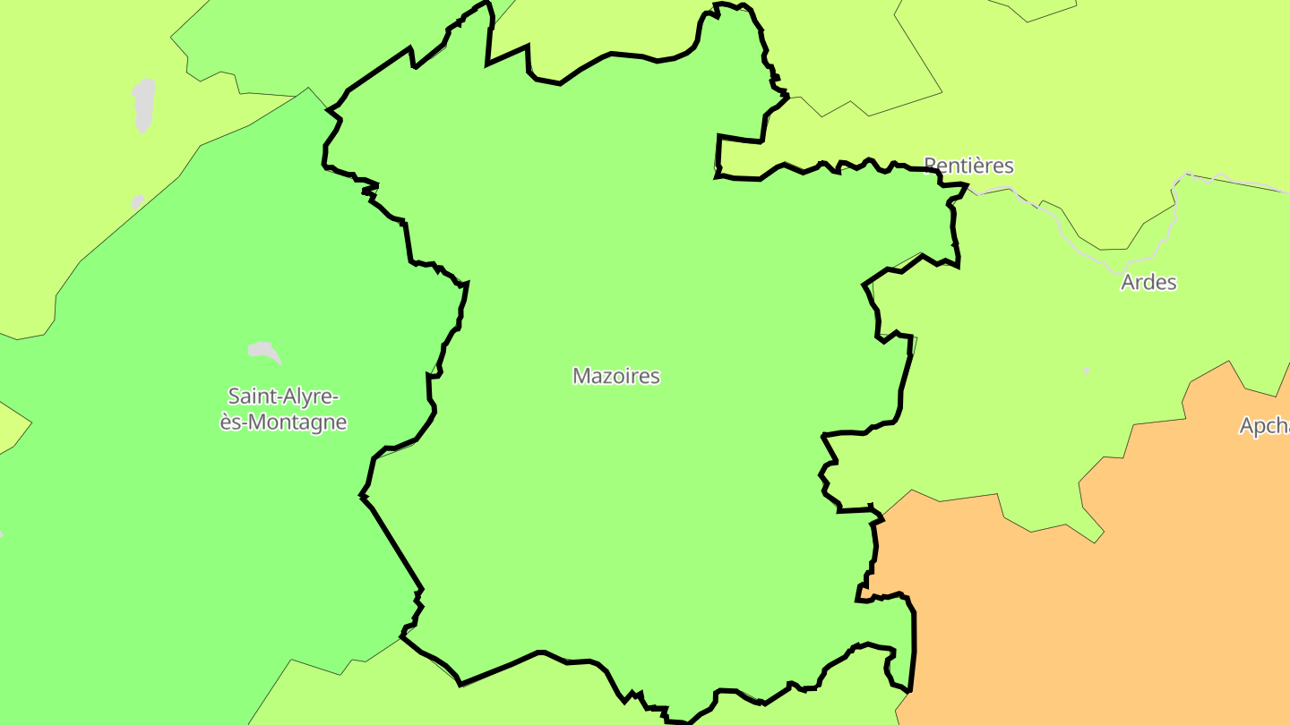 Carte des prix de l'immobilier Mazoires