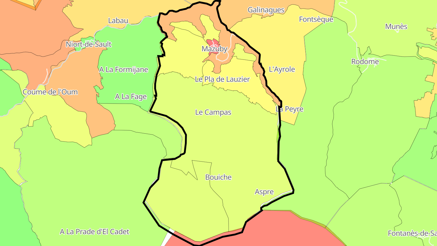 Carte des prix de l'immobilier Mazuby