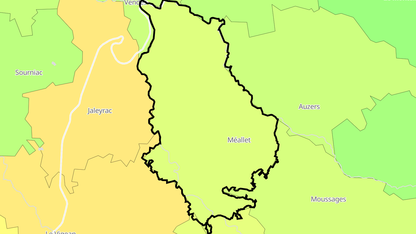 Carte des prix de l'immobilier Méallet