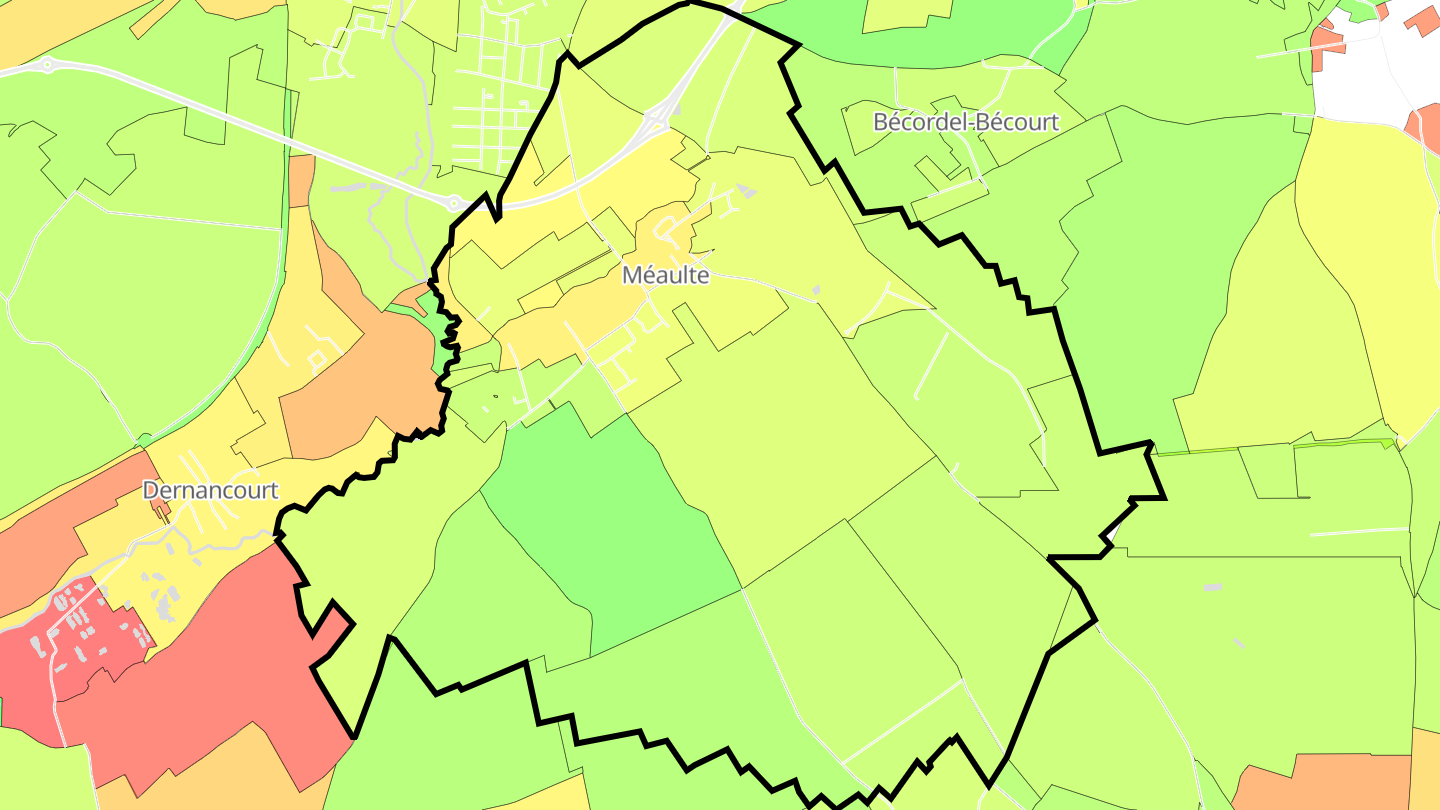 Carte des prix de l'immobilier Méaulte