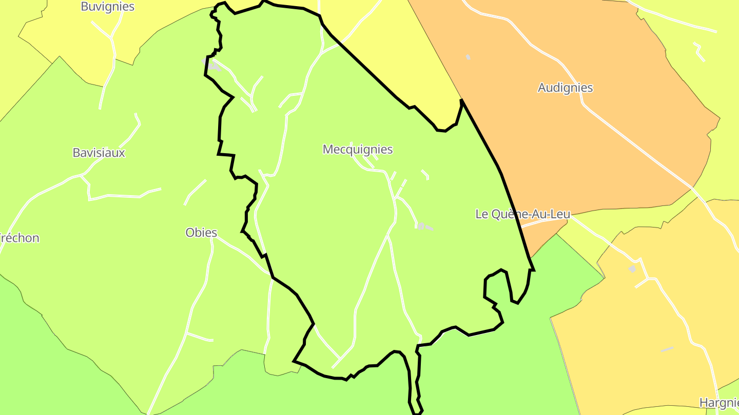 Carte des prix de l'immobilier Mecquignies