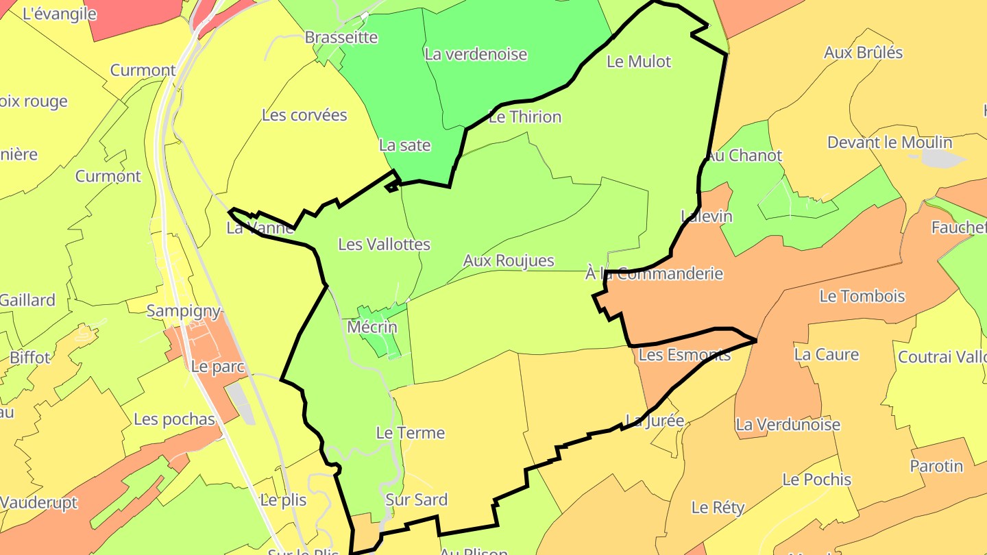 Carte des prix de l'immobilier Mécrin