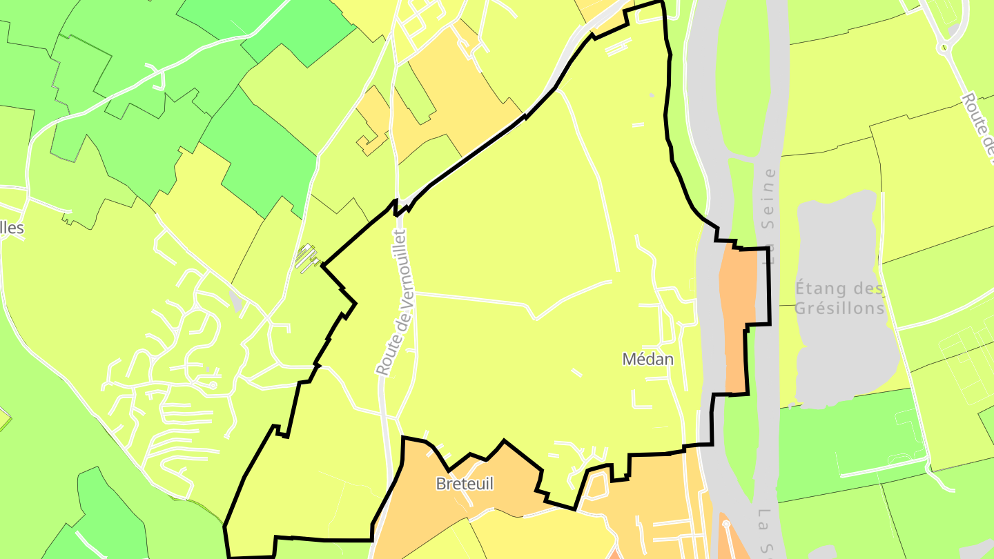 Carte des prix de l'immobilier Médan