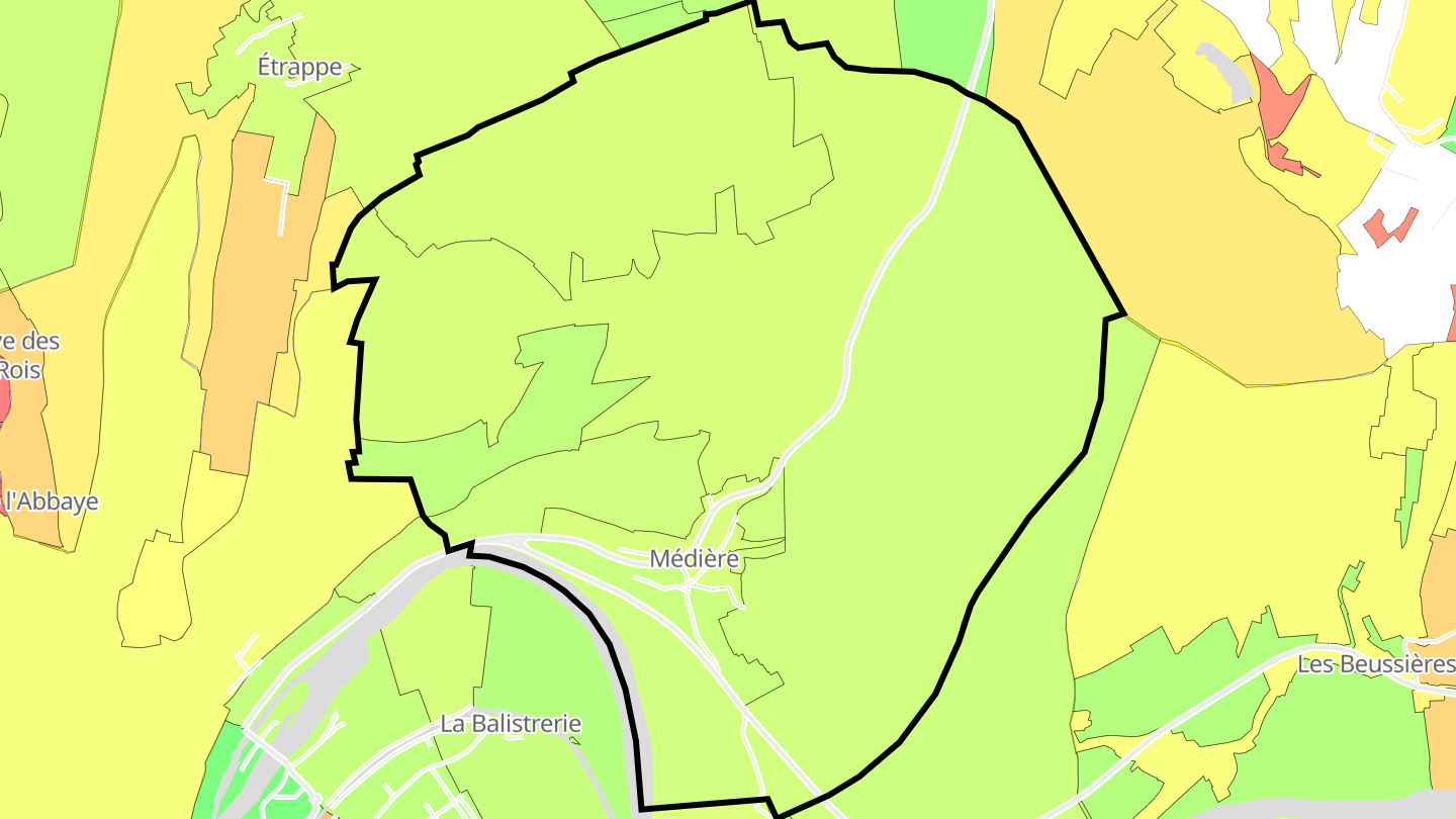 Carte des prix de l'immobilier Médière